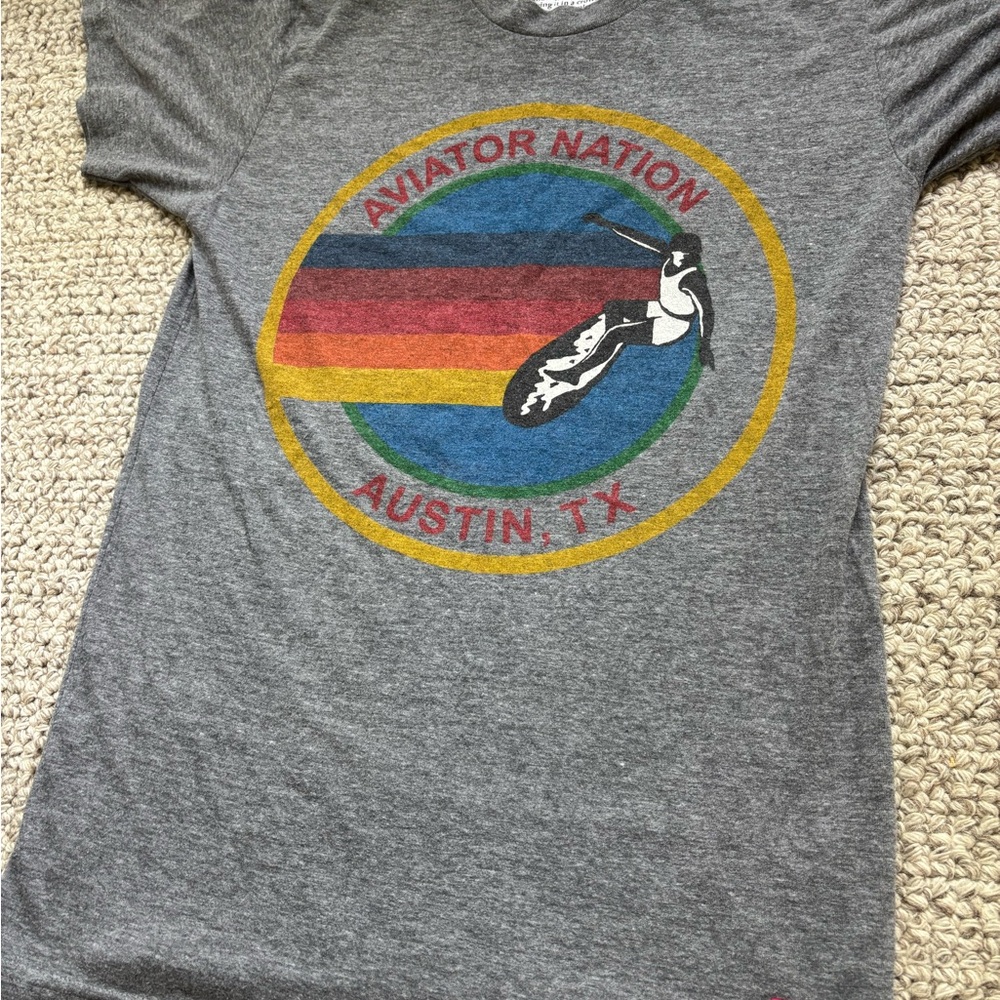 Signature Aviator Nation Austin Texas Gray Graphic T-Shirt